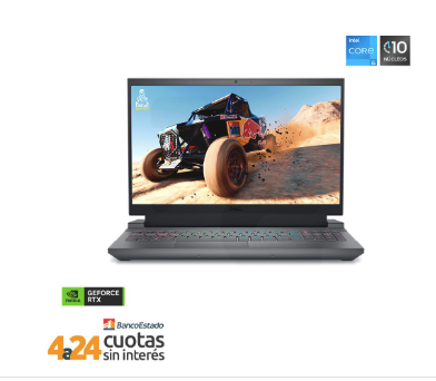Notebook Gamer Dell G15 5530 Intel Core i5-13450HX GeForce RTX 4050 6GB 15.6" 16GB 512GB SSD Windows 11 Home Negro