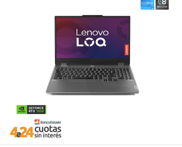 Notebook Gamer LOQ Gen 9 Intel Core i5 12450HX NVIDIA GeForce RTX 3050 6GB 15.6" FHD 144Hz 16GB RAM 512GB SSD Windows 11 Home Luna Grey 83GS00G8CL