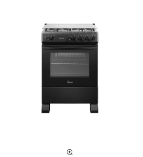 Cocina a Gas 4 Quemadores 24inch Negra