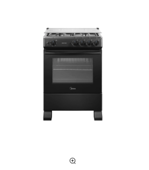 Cocina a Gas 4 Quemadores 24inch Negra