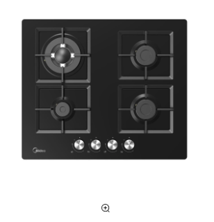 Encimera a Gas 4 Quemadores Negra 60cm